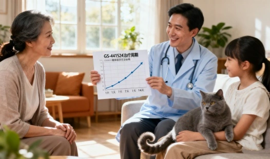 How long does it take for cats to show improvement on GS-441524?